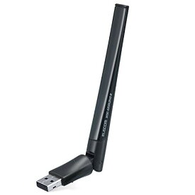 エレコム WiFi 無線LAN 子機 Wifi5 433Mbps+150Mbps 5GHz 2.4GHz USB2.0 USB-A 11ac/n/g/b/a WPCボタン付き ハイパワーアンテナ付き [Windows 10/8.1/7、MacOS 10.15/10.14/10.13 等対応] ブラック WDC-433DU2H2-B