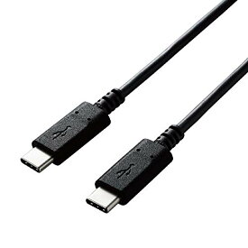 エレコム USBケーブル 充電・データ転送用 TypeC&TypeC USB2.0 USB Power Delivery・iPhone15対応 最大60W(20V/3A)を送電可能 Certified Hi-Speed USB(USB2.0)正規認証 ブラック 1m U2C-CC10NBK2