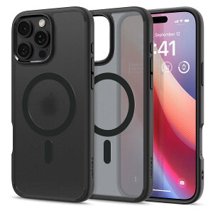 y17NЗ̋ZṕzSpigen iPhone 16 Pro Max P[X MagSafeΉ  NA Xgbvz[ ČRMILKi EgEnCubhE}OtBbg ACS08003 (tXgEubN)