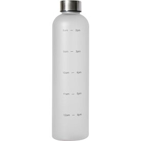 和平フレイズ タイムマーカー ウォーターボトル 1リットル クリアホワイト 水を飲む習慣 水分補給 モチベーション維持 目盛付 水筒 BPAフリー トライタン AMH-1627