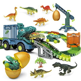 Cute Stone 恐竜おもちゃ レール 鉄道玩具 玩具安全基準合格 168点セット 大冒険 情景再現 恐竜フィギュア 電動恐竜カー クレーン 組み立て式 誕生日プレゼント CSklgd