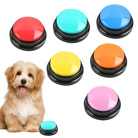 6個入り録音ボタンセット 猫 犬ペット用コミュニケーションボタン 30秒録音再生訓練用 ペットトレーニングブザー話すボタン