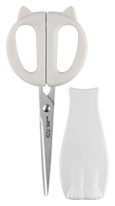 貝印 KAI ねこ の キッチン ハサミ Nyammy ウォーム グレー マグネット 収納 ケース 付 日本製 DH2739