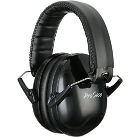[ProCase] キッズ/大人兼用 騒音防止の安全イヤーマフ、遮音 聴覚過敏 調整可能なヘッドバンド付き 耳カバー 耳あて 聴覚保護ヘッドフォン、ノイズ減少率：NRR 21dB（SNR 27dB） ?ブラック