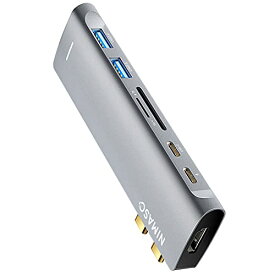 NIMASO 7-in-2 USB C ハブ MacBook Pro/Air 専用 【100W PD対応 Thunderbolt 3 ポート/USB C 3.0 ポート / 4K 30Hz HDMI 出力ポート / 2 * USB-A 3.0 ポート/TF & SD カード スロット搭載】スリム 軽量 マルチ アダプタ NHB21E233