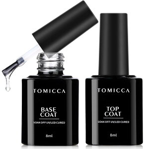 TOMICCA �W�F���l�C�� �g�b�v�R�[�g �x�[�X�R�[�g 8ml 2�{�Z�b�g �m�����C�v �@�����s�v ��e�� UV/LED�Ή�