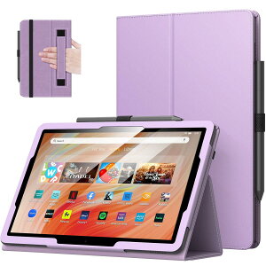 Fire HD 10 �P�[�X MoKo Fire HD 10 & 10 Plus 2023/2021 ��13����/��11���� ��p�ی�J�o�[ �S�ʕی�P�[�X �X�^���h�P�[�X ��z���_�[�t�� �y���V�����[�S���t�� �y�� ���^ ���h�~ �蒠�^ Purple