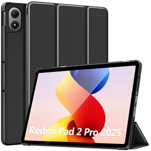 MoKo Redmi Pad 2 Pro/Xiaomi POCO Pad M1 �P�[�X 12.1�C���` �V���I�~ ���b�h�~�p�b�h2�v���p�ی�J�o�[ �蒠�^�ی�J�o�[ �X�^���h�P�[�X �I�[�g�X���[�v�Ή� PC+PU�� �y�� ����h�~/�ϏՌ� Black
