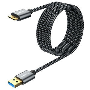 SUNGUY USB3.0 P[u MicroB 2M ^CvAIX - }CN^CvBIX USBP[u OtHDD/SSD n[hhCu/HDJȂǑΉ }CNBϊP[u f[^] 2m O[