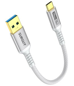 SUNGUY USB Type C P[u 0.15M USB3.1 Gen2 10Gbps f[^] ^Cvc [d USB-A to USB-C Z 15cm bLRlN^ Android AutoΉ iC҂ ϋv iPhone16/15V[Y/Galaxy S24 ultra/iPad Pro/iPad ai
