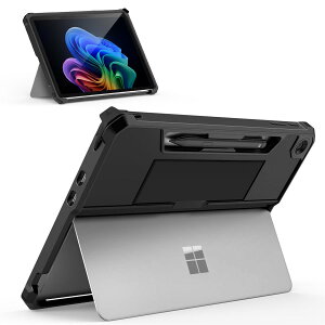 MoKo Surface Pro 12 2025 �P�[�X Surface Pro 12�C���` 2025�N���f�� ��p�J�o�[ PC+TPU�� ���^�o�b�N�P�[�X �L�b�N�X�^���h�Ή�/�h�b�L���O�X�e�[�V�����Ή�/�X�����y�����[�Ή�/�L�[�{�[�h�Ή� Black