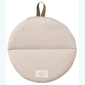 アンドエヌイー(&NE) まんまる鍋つかみ ナチュラルピンク 1枚 直径15.5cm×厚さ1.5cm 日本製 鍋つかみ 鍋敷き 兼用 丸型 布製 ループ付き 小さい 洗える NHK-226-NLPK