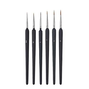 GOODCHI 勾線筆 面相筆 6本セット 極細筆 水彩筆 塗装 絵筆 油絵筆 水墨画 水彩画 細部 プラモデル塗装筆 アクリル筆