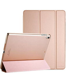 ProCase iPad Air 3 2019 / iPad Pro 10.5" 2017 用ケース 超スリム 三つ折スタンド オートスリープ 半透明フロスト バックカバー - ローズゴールド