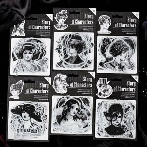 Alideco 180枚 シール フレークシール コラージュ 素材 ペーパー 素材紙 レースユートピアステッカー レトロ 動物たち 花たち 海外 韓国 シール帳 ,メモ用紙ノート素材、日記装飾用品 (renwuwangs