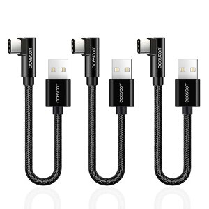 aceyoon USB C P[u L 20cm 3{Zbg ^CvC P[u L^ 0.2m 90x  }[d ő2.4A f[^` iC҂ USB-A to USB C Cable Type-C@Ή