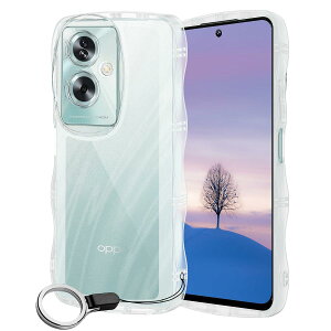 OPPO A79 5G ケース クリア ウェーブ TPU波状のバンパー 透明 スマホケース かわいい うねうね オッポ A79 5G ウェーブ デザイン 可愛い 韓国 女性用 薄型 人気 おしゃれ 耐衝撃 ストラップホール付