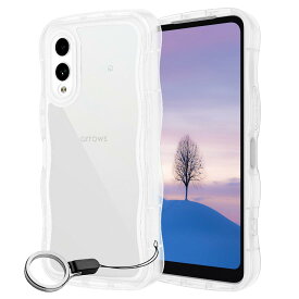 FOR Arrows We2 ケース クリア ウェーブ TPU波状のバンパー 透明 スマホケース かわいい うねうね Arrows We2 F-52E FCG02 ウェーブ デザイン 可愛い 韓国 女性用 薄型 人気 おしゃれ 耐衝撃 ストラップホール付き(クリア)