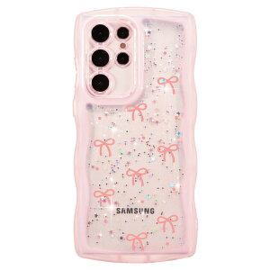 ZTOFERA Samsung Galaxy S23 Ultra�P�[�X�p�A�N���A�����������˂��˔g��t���[���f�U�C���A������ꃊ�{���L���L�����͗l�A�\�t�gTPU����~�ߏ��h�~�ϏՌ����̏������̎q�d�b�J�o�[Samsung S23 Ultra