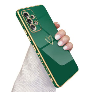QLTYPRI Samsung Galaxy A53 5G �P�[�X SC-53C/SCG15 ���킢�� ���b�L���u�n�[�g�\�t�g TPU �J�o�[ ���� �l�C �y�� �X�}�z�P�[�X �����Y�ی� �����h�~ Qi ���C�����X�[�d�Ή� �g�ѓd�b�P�[�X - �O���[��