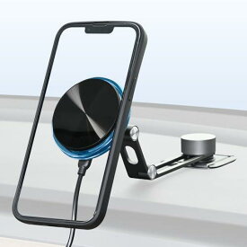 セイワ(SEIWA) 車内用品 スマホホルダー マグネット無線充電スマホホルダー 貼り付けタイプ IMP220 ワイヤレス充電 7.5W ダッシュボード モニター貼り付け マグセーフ対応 マグネットリング付き iPhone SE 15 14 13 12 Pro Max Androidも使える