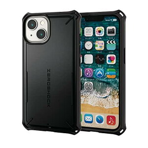 �G���R�� iPhone 14 / 13 �P�[�X �J�o�[ �ϏՌ� �Ռ��z�� ZEROSHOCK [5m�����ϐ�/�Ռ��z���f�ލ̗p/�n�j�J���\��] �y�Ռ��z���t�B�����t���z �X�g���b�v�z�[���t�� �u���b�N PM-A22AZEROSBK