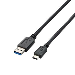 GR USBP[u [dEf[^]p USB3.1 Standard-A&Type-C USB3.1 iPhone15Ή ő15W(5V/3A)̏[d ő10Gbps̃f[^] 50cm ubN USB3-AC05BK