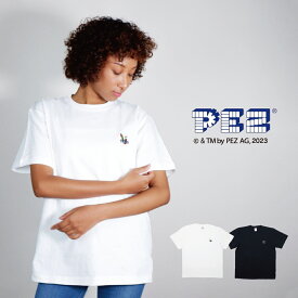 ＜お買い物マラソン50%OFFクーポン！！＞【PEZ】Tシャツ カットソー オリジナルアパレル ワンポイント刺繍 ペッツ 可愛いTシャツ かわいいTシャツ キャラクター レディースティーシャツ メンズティーシャツ カップル コラボファッション おしゃれ ユニセックス