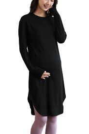 在庫処分★楽天スーパーSALE81％OFF★ポイント5倍UP★ルームウェア チュニック 長袖 妊婦 マタニティ 部屋着 パジャマ 湯上がり 体型カバー 長め ロング aライン ロング丈 スリット 大人 外出 お泊まり 妊婦服 入院 部屋 着 160 150 大きいサイズ 3l 4l 秋冬