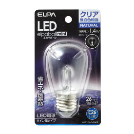ELPA 朝日電器 LED電球エルパボールmini 装飾電球サイン球タイプ 1.4Wクリア昼白色相当 E26LDS1CN-G-G905