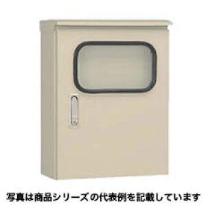 日東工業 窓付屋外用制御盤キャビネット(水切構造、防塵・防水パッキン付)寸法:ヨコ600mm タテ900mm フカサ250mm鉄製基板付 ライトベージュ塗装 屋根付ORM25-69A
