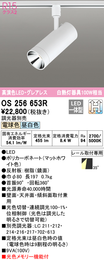 楽天市場】OS256653RLEDスポットライト White Gear Ver2.0R15高演色 