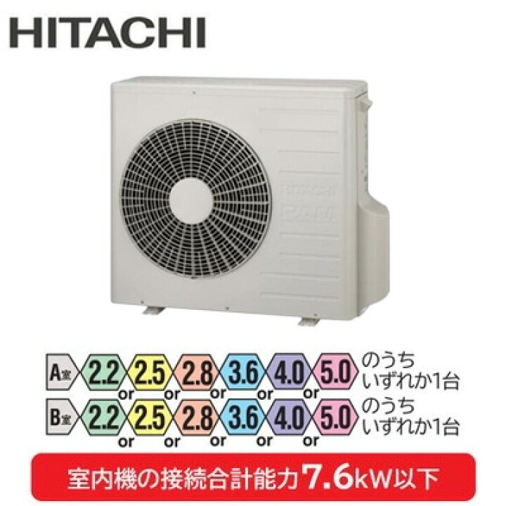 楽天市場】RAC-60M2SD ※室外機のみ日立 マルチ用室外機 2部屋用6.0kW 