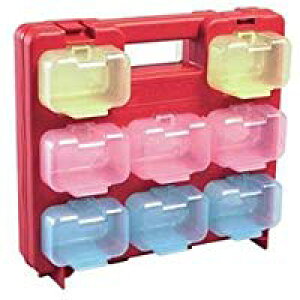 SPS-2916RD収納機器 パーツボックス スケルトンパーツボックスミニ(システムボックスシリーズ) 赤枠+カラー小箱16個ジェフコム 電設作業工具 DENSAN デンサン