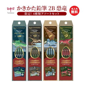名入れ無料!! 数量限定!【追跡メール便対応】Tombow トンボ 『かきかた鉛筆 2B 恐竜 / 六角 / 半ダース（6本）』（オリジナルカード つき）新学期、鉛筆、入学式、限定、小学生、恐竜、ティラノ、えんぴつ