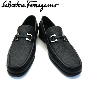 フェラガモ/Salvatore Ferragamo メンズ ローファー ビジネスシューズ 靴 モカシン　ガンチーニ　GRANDIOSO 0642848 NERO ブラック 【即発送可能】