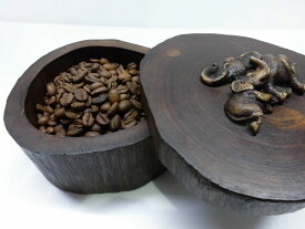 【送料無料】◆ブラックアイボリーのチェンライ版◆☆タイチェンライ・象のコーヒー50g（天然木容器入り）