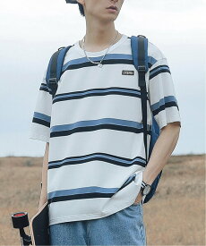 【メール便送料無料】☆HOOK ベーシック ボーダー柄半袖tシャツ WHITE size L