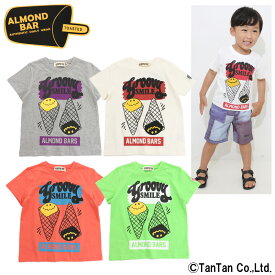 【40％OFFセール】Tシャツ 半袖 トップス 男の子 女の子 キッズ ジュニア 子供服 スマイル アイス POP 低学年 高学年 半袖Tシャツ ALMOND BAR アーモンドバー【K】【2202】【C】