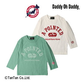 【50％OFFセール】ダディオダディ フロッキーロゴTシャツ 男の子 女の子 秋冬 長袖 ホワイト エメグリ 80-140cm 日本製【K】【2303】【48】