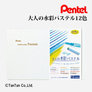 大人の水彩パステル Vistage ヴィスタージュ 12色 みず筆付き Pentel ぺんてる GHW1-12【G】【2403】【C】