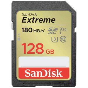 SanDisk (�T���f�B�X�N) 128GB Extreme (�G�N�X�g���[��) SDXC UHS-I �������[�J�[�h - C10/U3/V30/4K/UHD SD�J�[�h - SDSDXVA-128G-GNCIN