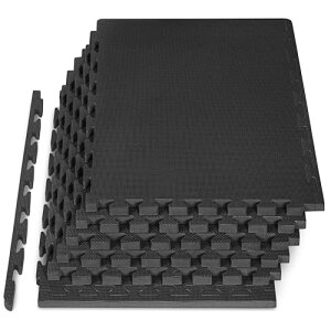 ProsourceFit Extra Thick Puzzle Exercise Mat ? and 1, EVA Foam Interlocking Tiles for Protective, Cushioned Workout Flooring for Home and Gym Equipment [�i]