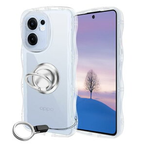 OPPO Reno13 A �P�[�X �N���A �E�F�[�u �����O�t�� TPU�g��̃o���p�[ ���� �X�}�z�P�[�X ���킢�� ���˂��� �I�b�| Reno13A �E�F�[�u �f�U�C�� ���� �؍� �����p ���^ �l�C ������� �ϏՌ� �X�g