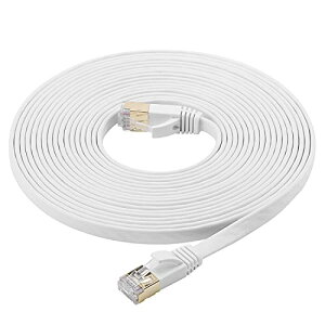 FOSTO Cat7 LAN�P�[�u�� 10M �C�[�T�l�b�g�P�[�u�� �J�e�S���[7���� �t���b�g�P�[�u�� ���� STP �ܐ܂�h�~ RJ45�R�l�N�^ �M�K�r�b�g10Gbps/600MHz �����b�L�R�l�N�^ 10M �� �Ɩ��p ���O�p �ƒ�p �����P