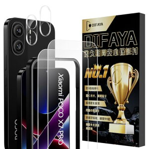 �yDIFAYA�z�y�K�C�h�g�t���zXiaomi POCO X7 Pro �K���X�t�B���� 2���{ Xiaomi POCO X7 Pro �J�����t�B���� 2�� �ϏՌ� �y�����ߗ�/AGC���Ɏq�f�ސ�/�S�ʕی�/�d�x9H/�ɔ�0.28mm�z 2.5D���E���h�G�b�W���H ����