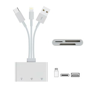 �y2026 MFi�F�ؕi�z3in1 iPhone SD�J�[�h���[�_�[ Lightning/USB-C/USB-A �����o�����]�� OTG �v���O���v���C SD/TF/xD �ʐ^/����/���y�ۑ� �f�[�^�ڍs iPhone/iPad/Mac/Android/PC/�f�W�J�� ���^�y�� �����^�ѕ֗�