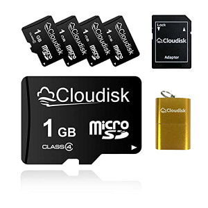 Cloudisk Micro SD�J�[�h1 GB(5�Z�b�g) �t���b�V���J�[�h �N���X4�ASD�A�_�v�^�A�J�[�h���[�_�[�i1 GB�j