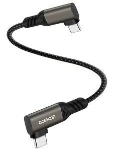 aceyoon USB C �P�[�u�� 240W ���[L�� 20cm Type C �I�X - �I�X 90�x �[�d�P�[�u�� L�^ QC 4.0 ���}���[�d �f�[�^�]�� ���ϋv�� �^�C�v C ���p�P�[�u�� �i�C�����ґg for iPhone 17 16 15 for Galaxy S25 S24 Ultra