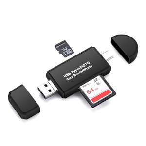 SD�������[ �J�[�h���[�_�[ USB�}���`�J�[�h���[�_�[ ���@�\ OTG SD/Micro SD�J�[�h�� Type-C/Microusb/USB�ڑ� Windows/New Macbook/Huawei/Xperia/ASUS/Samsung/Android�Ȃǂ̋@��� (Type-c�[�q��USB2.0�[�q��MicroUSB�[�q3in